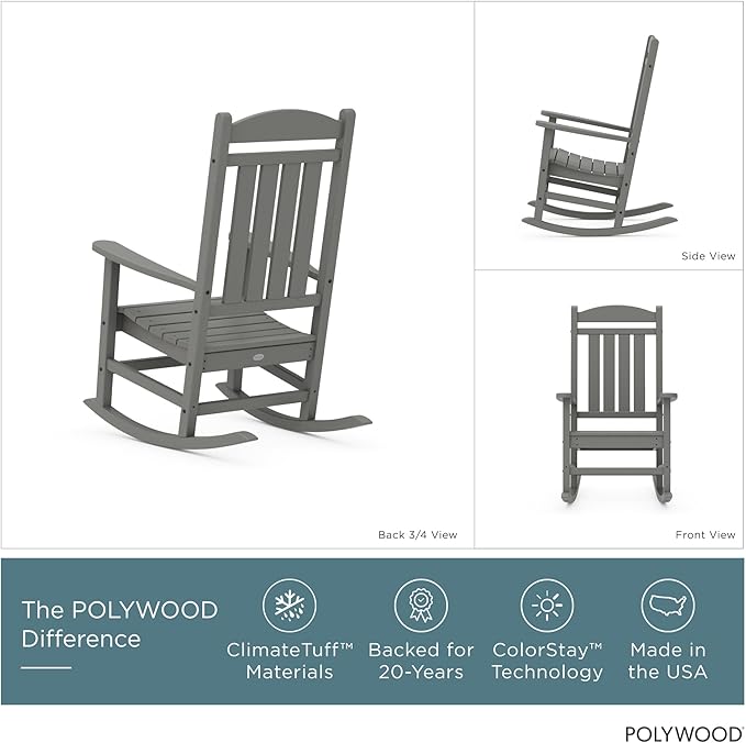 POLYWOOD Presidential Rocking Chair in Slate Grey