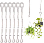 SUMERSHA 6 Pack Adjustable Macrame Plant Hanger Extenders Rope Handmade Woven Hanging Plant Basket Extension for Indoor Outdoor Plant Pot Holder (Style 2, 6)