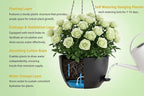 Hanging Planters, 3-Pack 10 Inch Self-Watering Pots with Drainage Holes and Chains, Matte Plastic Planters for Indoor/Outdoor Plant（Black）