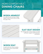 SERWALL 9-Piece Outdoor Dining Set, 60" - 83" Expandable Outdoor Dining Table and 8 HDPE Chairs, All Weather HDPE Outdoor Furniture Set for Backyard, Garden, White