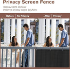 Garden Privacy Screen 2'6 x 34' Black HDPE Mesh with 90% Shade