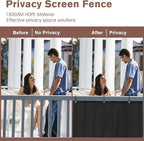 Garden Privacy Screen, Black HDPE Mesh, 30 x 348 Inch