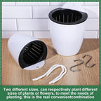 Amyhill 16 Pcs 5'' and 4.33'' Self Watering Hanging Planter for Indoor Plants Wall Planter with Hook and Absorbent Cotton Rope Wall Plant Holder Wall Mounted Planters White Flower Pots for Garden