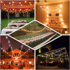 String Lights 25 ft Outdoor G40 Clear Edison Bulbs, Warm White