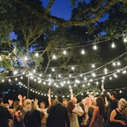 Mlambert 144Ft(3x48ft) 3-Color in 1 48Ft Remote LED Dimmable Outdoor String Lights, Plug-in 2700K/4000K/5000K Waterproof Light for Patio Backyard