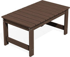 SERWALL Outdoor Coffee Table with 1.69" Umbrella Hole, HDPE Patio Coffee Table for Outside, Rectangle, Coffee
