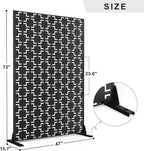 Decorative Fence Freestanding Privacy Screen, Black, 72 x 47 Inch