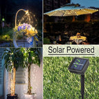 ZNYCYE Solar Waterfall Fairy Bunch Lights Outdoor Waterproof 200LEDs 8 Modes Watering Can Light (NO CAN), Solar Powered String Lights Firefly Vine Garden Decorations Gardening Gifts for Mom