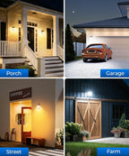 CINOTON 30W 3CCT LED Wall Pack Light with Dusk to Dawn Sensor, 3000K/4000K/5000K Selectable, 3600LM, Outdoor Wall Lights IP65 Waterproof LED Security Flood Lighting for Garage Porch UL-Listed 2 Pack