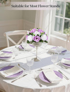 Artificial Flower Balls in Lilac and White Silk Roses for Centerpieces