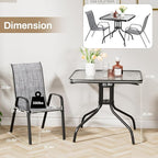 TLSUNNY Patio Dining Set 5 Pieces, All Weather Outdoor Furniture W/30"X 30" Table and 4 Stackable Textilene Chairs, Metal Table and Chairs for Lawn, Garden, Poolside, Backyard (Umbrella not Included)
