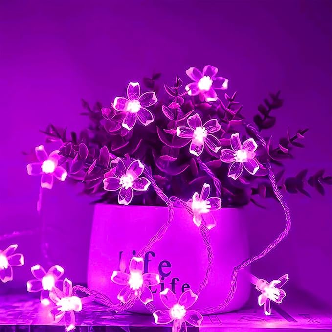 Indoor String Lights, 33 ft 100 LED Pink Cherry Blossom Flower Lights