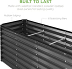 Best Choice Products 8x2x2ft Raised Outdoor Metal Garden Bed, Deep Root Box Planter for Vegetables, Flowers, Herbs, 240 Gallon Capacity, 100% Non Toxic Materials - Gray