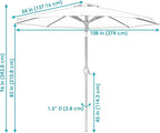 Sunnydaze Outdoor Patio Umbrella - Polyester Table Market Umbrella with Push-Button Tilt and Crank - 8 Sturdy Ribs - Red - 9ft