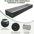 12×2×1FT(2PCS) Galvanized Raised Garden Bed Kit, Metal Planter Boxes,Large Outdoor Planters Garden for Planting Vegetables,Flowers,Herbs -Black