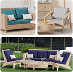 Cushion Covers 8-Pack Stretch Fit, Petrol Blue, Large and Small Sizes