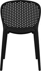 2xhome Patio Dining Chair | Modern Stackable Outdoor Pool Side Chair | Weather Resistant Plastic for Yard, Porch, Balcony, Kitchen, Black, Single, Set of 1