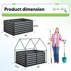 Quictent Raised Garden Bed Galvanized Raised Beds for Gardening Vegetables with Cover 4x3x2 ft Tall Metal Planter Box Outdoor Use (Clear)