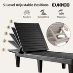 Chaise Lounge Outdoor Set of 4,Adjustable Pool Lounge Chair with 5 Positions Backrest, Waterproof Sun Loungers for Garden Pool Beach Patio Deck Sunbathing.Black