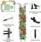 Tower Obelisk Garden Trellis for Climbing Plant，6.3FT/75.6" Rustproof Metal Potted Plant Climbing Support for Indoor Outdoor Flowers Vegetable Fruits Vines Support (1PCS)