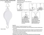 3Pcs Retractable Plant Hanger - Upgrade Plant Pulleys for Hanging Plants, Easy to Raise and Lower, Suitable for Garden Flower Pots, Hanging Planter, Bird Feeder (3Pcs-White)