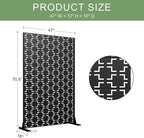 Casaphoria Metal Privacy Screen Outdoor, 72" H x 47" W Freestanding Decorative Privacy Screen for Patio Deck Balcony Garden with Stable Base, Black-Square
