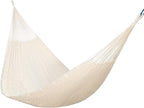 PNAEUT Handwoven Mayan Hammocks, Double Rope Hammock for Outdoor Outside & Indoor, Thick Soft 600 lbs Capacity Heavy-Duty, Includes Tree Straps, Carabiners & Carrying Bag (Nature, X-Large)