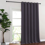 NICETOWN Sliding Door Curtain 108 Inches Long - Blackout Thermal Insulated Grommet Room Divider Privacy Drape for Patio Glass Door, 1 Panel, Greyish Purple, 100 Inch Extra Wide