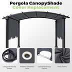 85'' x 208'' Universal Pergola Replacement Cover for Doubleton Steel Pergola L-PG080PST, Waterproof Sunshade Canopy Top for Patio Gazebo, Deck, Porch, Yard, Outdoor Cover Only (Grey)