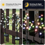 Solar Garden Lights Waterproof, Solar Lights Outdoor Decorative 4Pack,80Led Solar Powered Flowers Garden Decor,Fairy Lights Yard,Pathway,Outside Decorations,Gardening Gifts for Women Mom