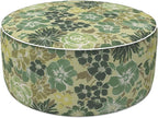 LVTXIII Inflatable Stool Ottoman Footrest with Handle, Decorative Fade-Resistant Foot Stool, Indoor or Outdoor Pouf for Home Garden and Camping Use, 21x21x9, Green Rose