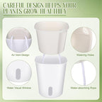 10 Pcs 3.74 Inch Self Watering Pots Self Watering Planters for Indoor Planters Plastic Garden Flower Pots with Level Indicator Vents for Herbs