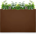 Galvanized Steel Planter Box-No Installation Required Metal Rectangular Block Long Box Planter Modern Outdoor Planters All-Weather Use with Drainage Holes for Patio/Porch, 36×24×12IN（Brown）