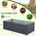 Ohuhu 6x3x1.9FT Metal Raised Garden Bed Outdoor, Reinforced Galvanized Steel Rustproof Planter Box, 100% Non-Toxic, 256 Gal Large Capacity Heavy Duty Raised Beds for Growing Vegetables Flowers Herbs
