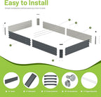 2PCS 8x4x1FT Galvanized Raised Garden Bed, Galvanized Planter Raised Garden Boxes Outdoor, Large Metal Raised Garden Beds for Vegetables-Grey
