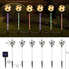 Solar Lights Outdoor, Soccer Theme LED Stake Light for Garden Yard Pathway Patio Walkway Landscape Decoration