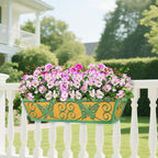 6 Pack 24 Inch Window Boxes Planters Railing Planter Box with Adjustable Brackets for Porch Fence Patio Balcony Hanging Flower Baskets with Woven Fabric for Outdoor Garden Decor - Green