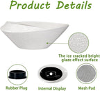 Planter Pot, 12 Inch Ceramic with Drainage Hole, White and Black