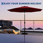 Garvee 10FT Patio Umbrella - Outdoor Table Umbrella with Smooth Crank Lift, Push Button Tilt and 8 Sturdy Ribs - Market Umbrella UV Protection Waterproof for Pool, Deck, Yard, Garden (Red)