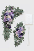 Artificial Flowers Arch Swag Kit, Purple Silk and Foam, 26Ft Fabric