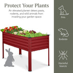 Best Choice Products 48x24x30in Galvanized Raised Garden Bed, Metal Elevated Planter Box, Vegetable Garden for Backyard, Patio, Balcony - Royal Red