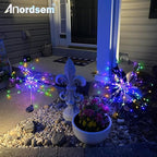 Anordsem Solar Garden Lights Outdoor: Bendable Copper Wire with 120 LED Firework Beads - Colorful Waterproof DIY Fairy Decoration for Yard Pathway Patio - Gifts for Women Mom Homeowners