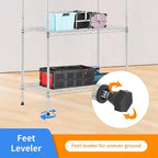 BestOffice | 5-Tier Wire Storage Shelves | 14x24x60 | Chrome | Heavy-Duty Metal Shelf, Holds Upto 750 lbs | No-Tool Assembly | Ideal for Home & Garage Shelving