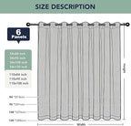 Extra Wide Outdoor Curtains Waterproof for Patio - 6 Panels Privacy Weatherproof Outside Curtains with Grommets for Gazebo, Pergola, Porch, Cabana, Balcony, 110 x 95 Inch, Cream