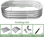 TATAANTY Raised Garden Bed for Outdoor: 4x2x1ft Durable Metal Vegetable Plant Container Kit - Oval Planter Box for Gardening Flower Trough Galvanized - 1 Pack