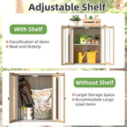 AECOJOY Outdoor Storage Cabinet Waterproof with Shelves, Small Vertical Garden Storage Sheds, Garden Sheds & Outdoor Storage Cabinet Weatherproof for Patio Wood Grain