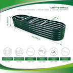 Gardmax Galvanized Raised Garden Bed, Lightweight Planter Boxes Outdoor with Easy Assembly, Large Garden Bed for Vegetables, Fruits, Flower Dark Green 8FT