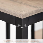 HOOBRO Bar Table and Chairs Set, 47.2” Rectangular Pub Table with 2 Stools for Small Space, High Top Table, 3-Piece Breakfast Set, Sturdy Metal Frame, Easy to Assemble, Greige BG52BT01