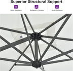 PURPLE LEAF 11 Feet Patio Umbrella with Base Outdoor Cantilever Round Umbrella Aluminum Offset Umbrella with 360-degree Rotation for Garden Deck Pool Patio Light White