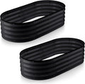 Plant & Plot Galvanized Raised Garden Beds Outdoor // 4×2×1 ft (2-Pack) Planter Raised Beds for Gardening, Vegetables, Flowers // Large Metal Garden Box // Patented Tool-Free Design (Black)
